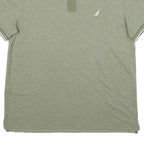 NAUTICA Mens Green Short Sleeve Plain Polo Shirt L Cotton Blend Casual