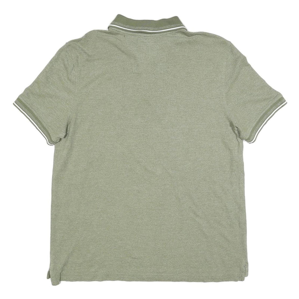 NAUTICA Mens Green Short Sleeve Plain Polo Shirt L Cotton Blend Casual