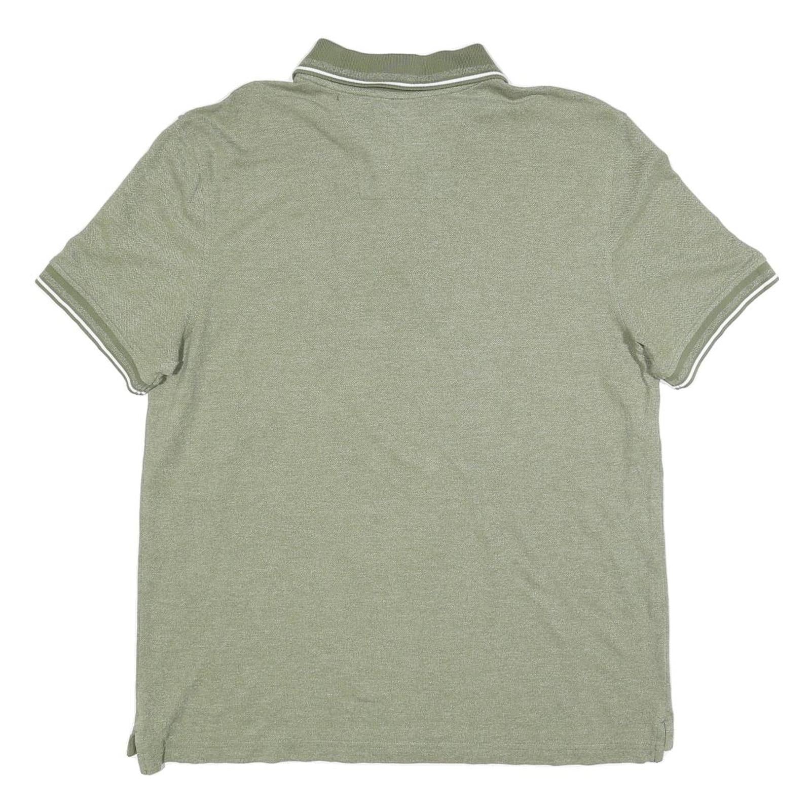 NAUTICA Mens Green Short Sleeve Plain Polo Shirt L Cotton Blend Casual