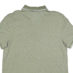 NAUTICA Mens Green Short Sleeve Plain Polo Shirt L Cotton Blend Casual