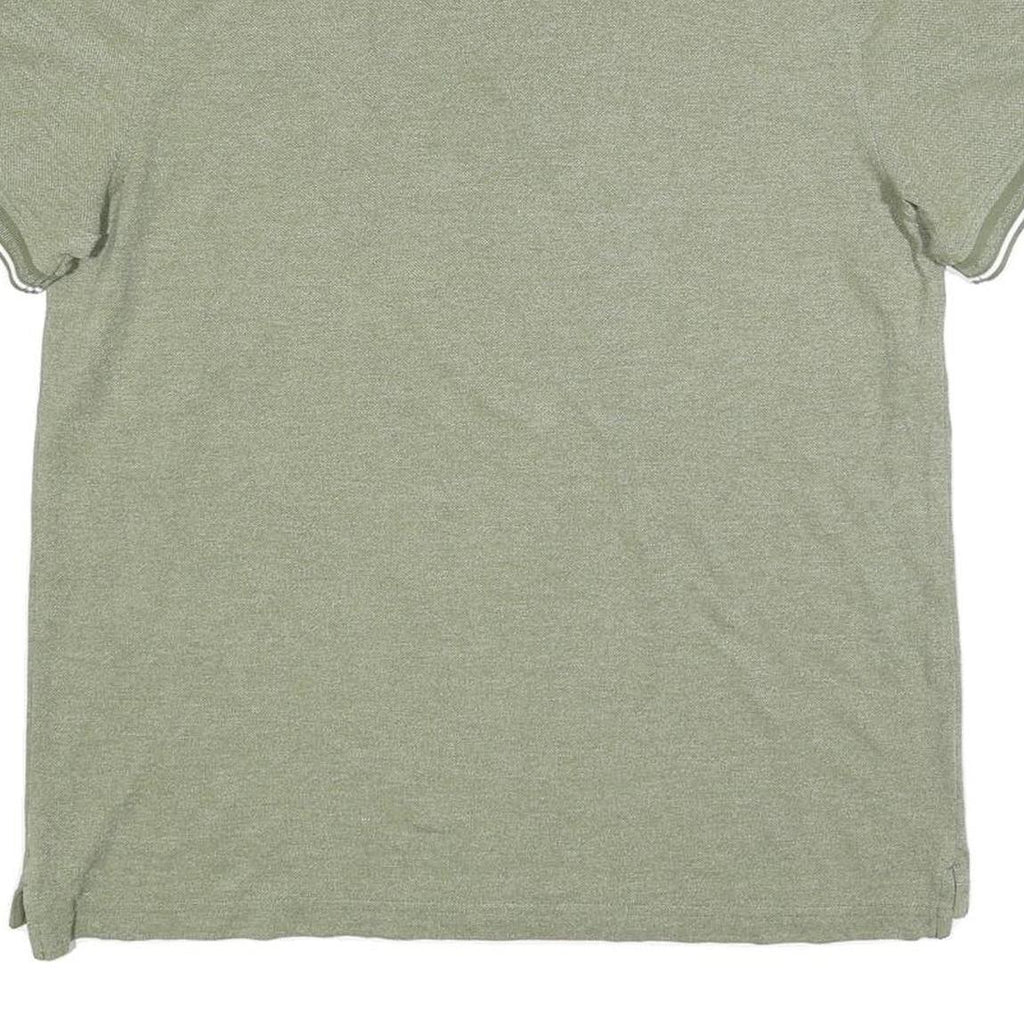 NAUTICA Mens Green Short Sleeve Plain Polo Shirt L Cotton Blend Casual