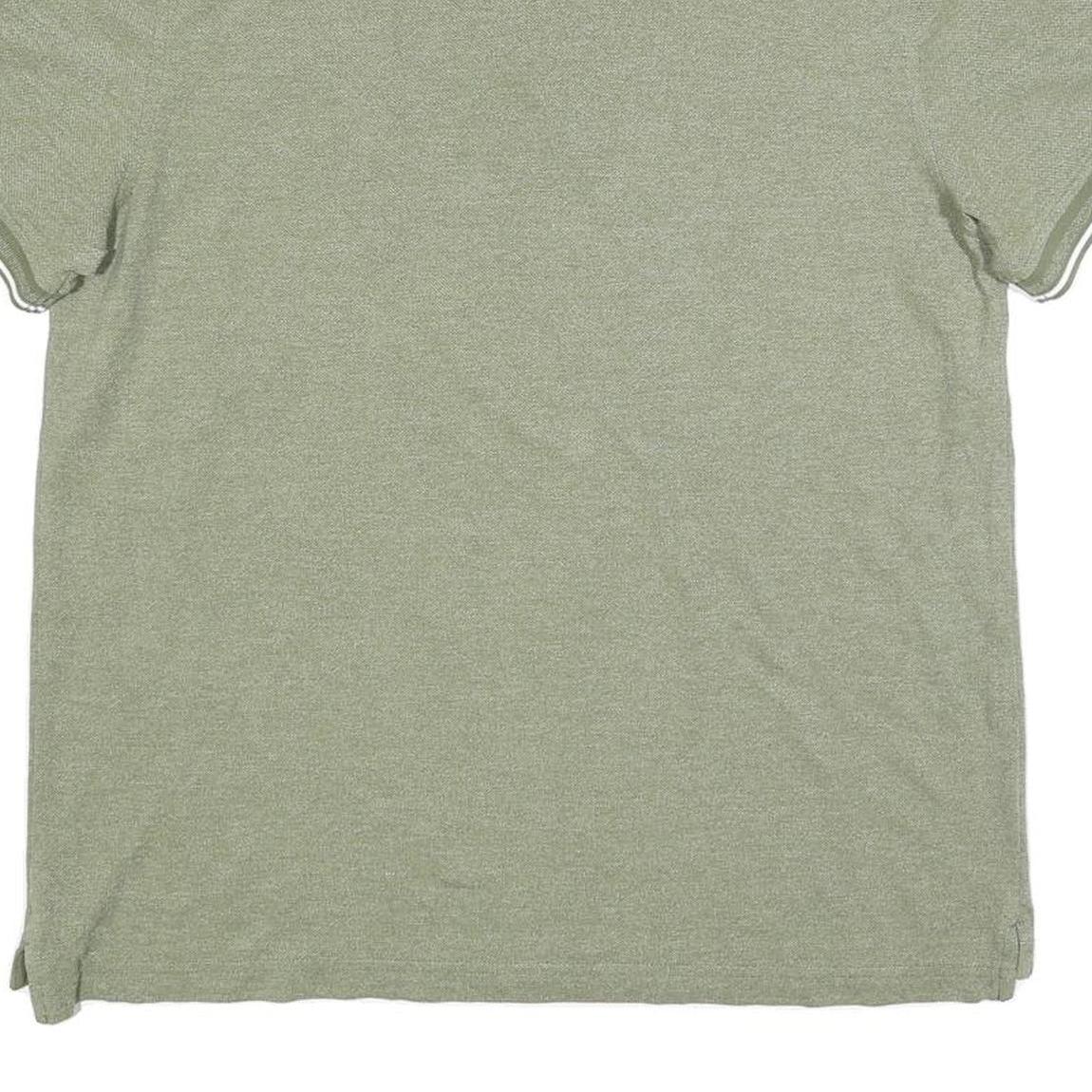 NAUTICA Mens Green Short Sleeve Plain Polo Shirt L Cotton Blend Casual