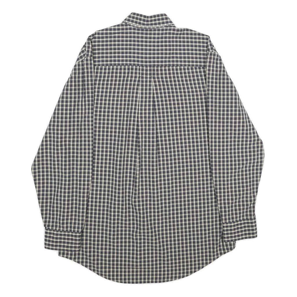 TIMBERLAND Mens Blue & White Check Shirt S Cotton Button Long Sleeve Casual