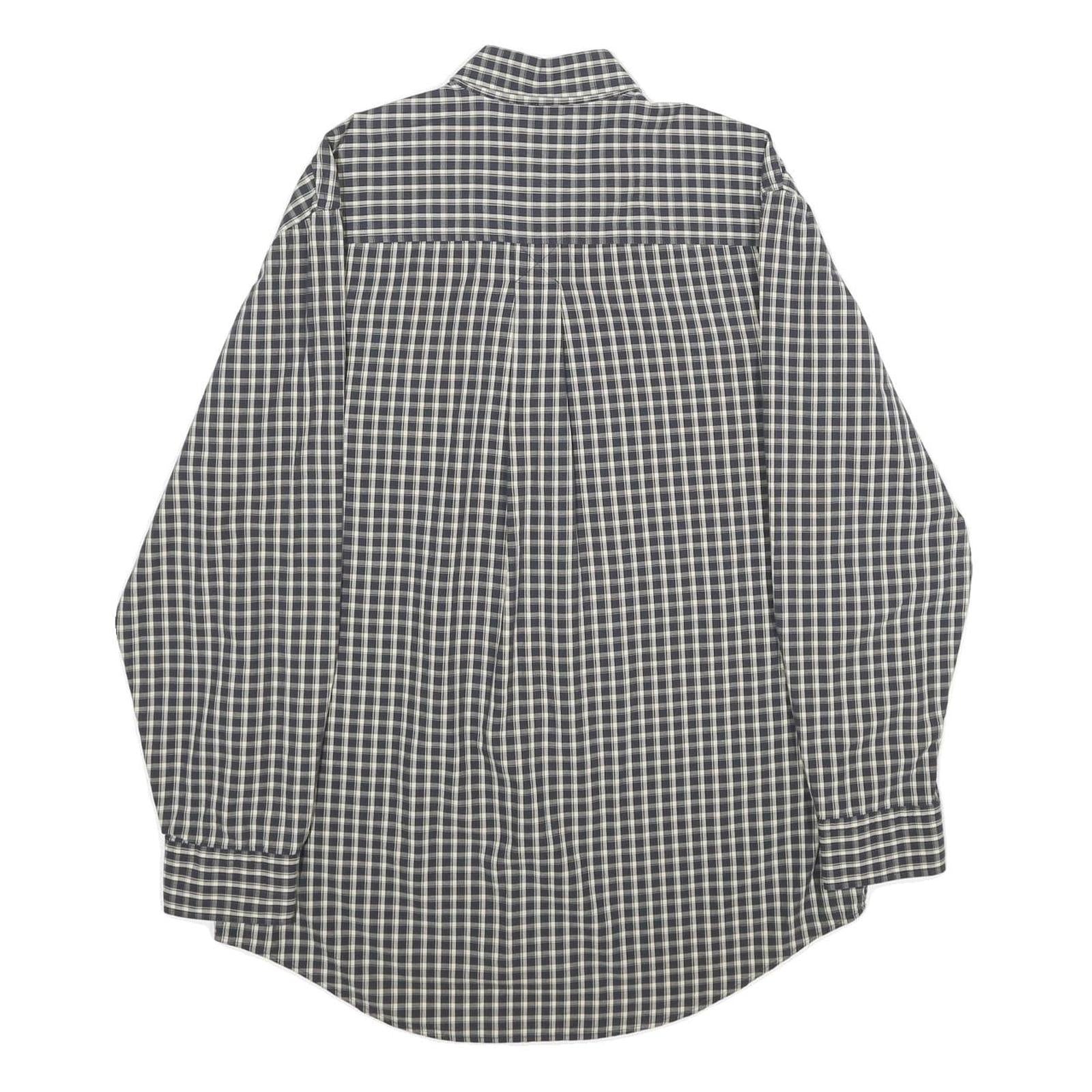 TIMBERLAND Mens Blue & White Check Shirt S Cotton Button Long Sleeve Casual