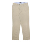 NAUTICA Mens Regular Fit Beige Cotton Blend Trousers W34 L32 Classic Zip Chinos