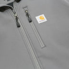 CARHARTT Mens Grey Workwear Jacket L Nylon Zip Collar Casual Durable Outerwear