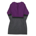 PAULE KA Womens Purple & Grey Wool Blend Day Dress Knit Long Sleeve XL