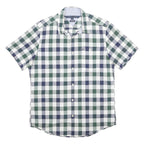 TOMMY HILFIGER Mens Blue & Green Check Shirt S Cotton Casual Summer