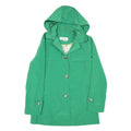 CALVIN KLEIN Womens Green Button Jacket S Polyester Blend Hooded Classic Fit