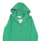 CALVIN KLEIN Womens Green Button Jacket S Polyester Blend Hooded Classic Fit