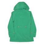 CALVIN KLEIN Womens Green Button Jacket S Polyester Blend Hooded Classic Fit