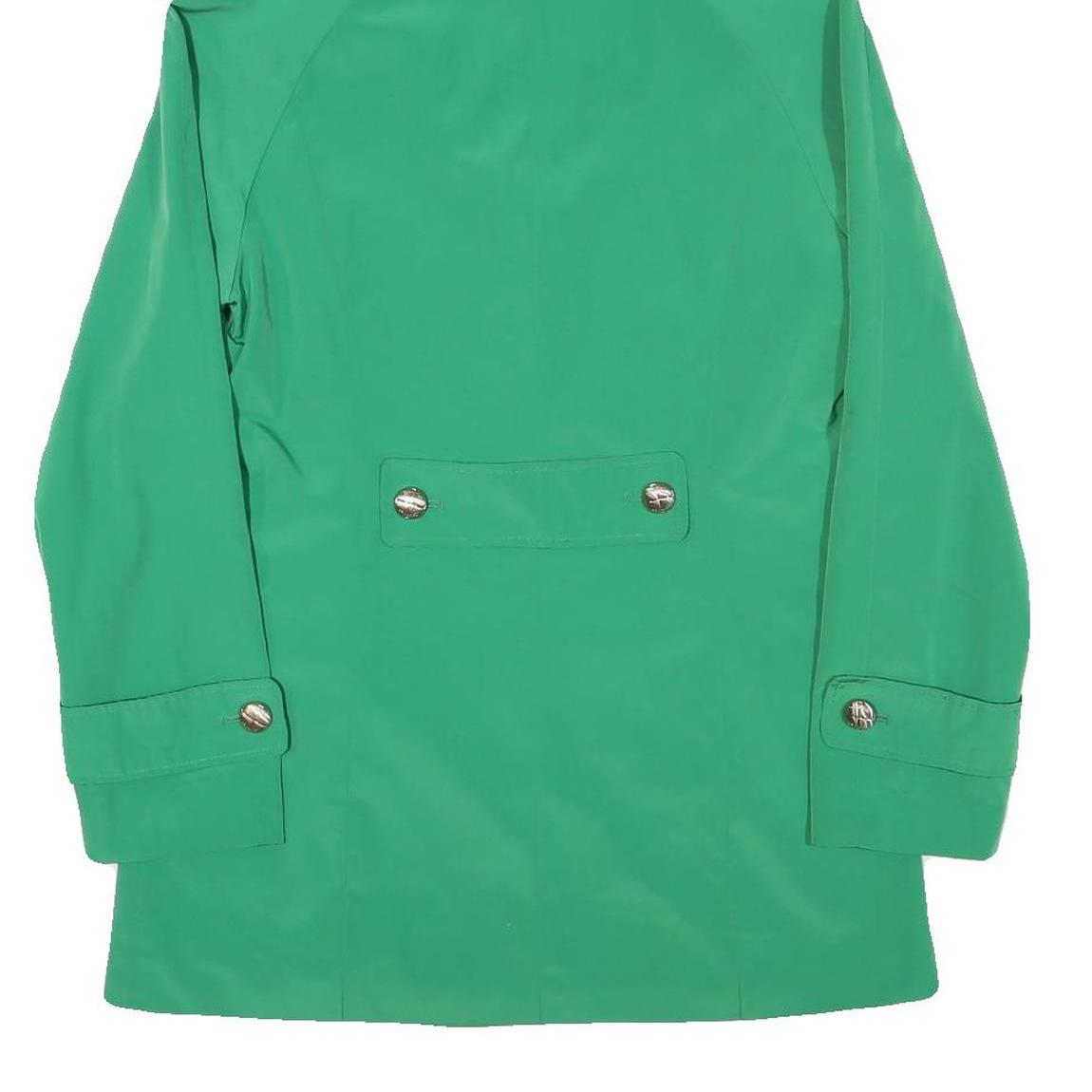 CALVIN KLEIN Womens Green Button Jacket S Polyester Blend Hooded Classic Fit