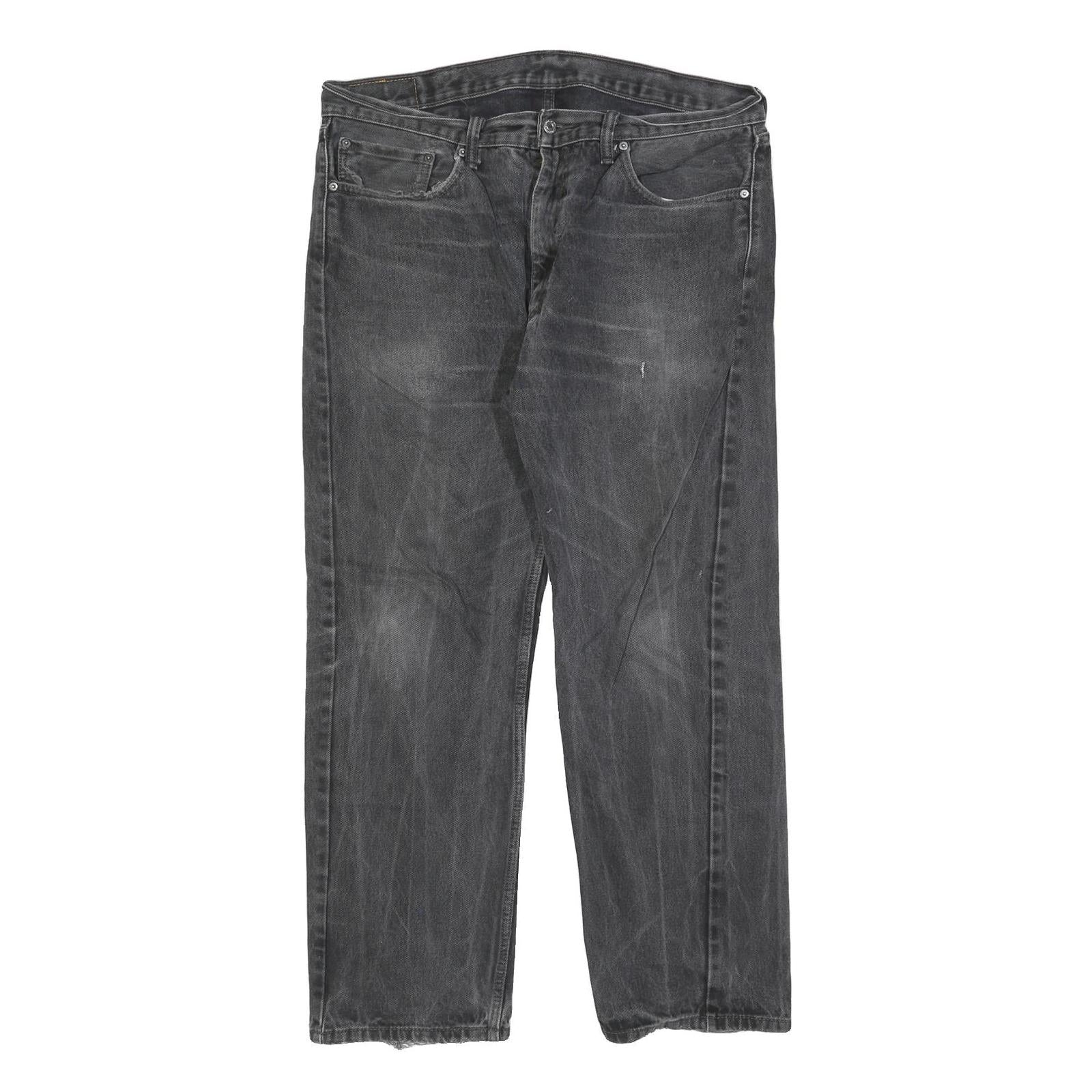 LEVI'S 505 Mens Jeans Black Regular Straight Denim Medium W38 L30 Classic Cotton