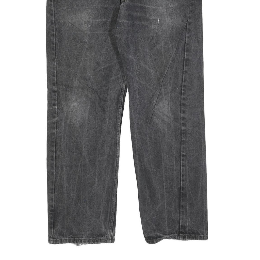 LEVI'S 505 Mens Jeans Black Regular Straight Denim Medium W38 L30 Classic Cotton