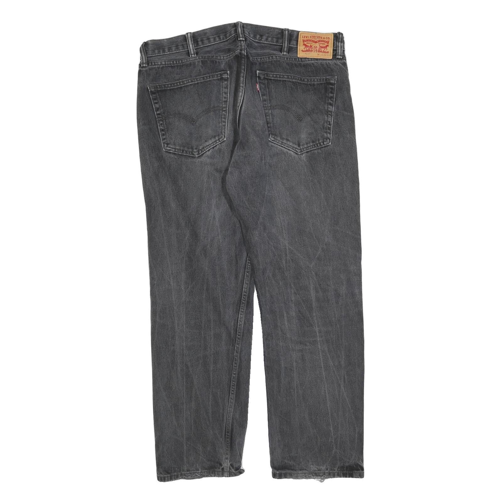 LEVI'S 505 Mens Jeans Black Regular Straight Denim Medium W38 L30 Classic Cotton