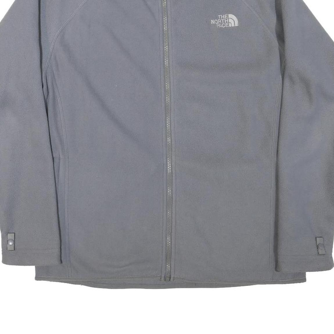 THE NORTH FACE Mens Grey Jacket L Polyester Blend Plain Zip Casual Outdoor