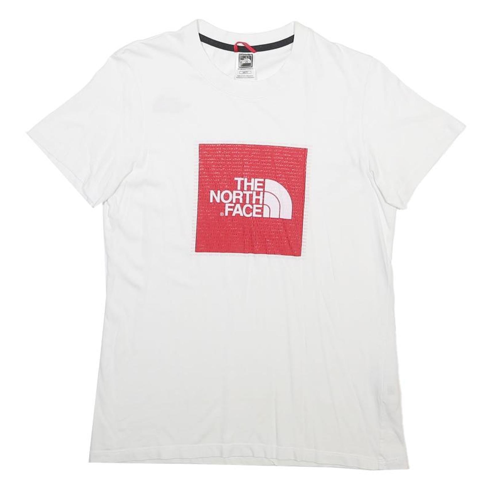 THE NORTH FACE Womens White Red Logo Graphic T-Shirt XS Short Sleeve Crew Neck