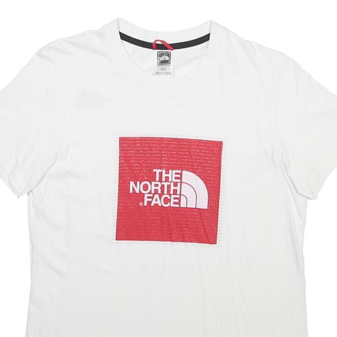 THE NORTH FACE Womens White Red Logo Graphic T-Shirt XS Short Sleeve Crew Neck