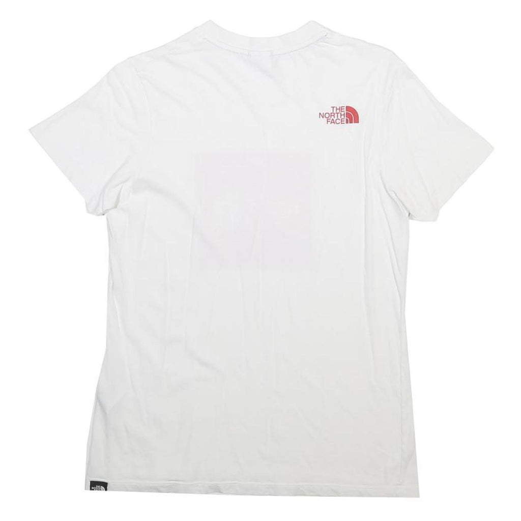 THE NORTH FACE Womens White Red Logo Graphic T-Shirt XS Short Sleeve Crew Neck