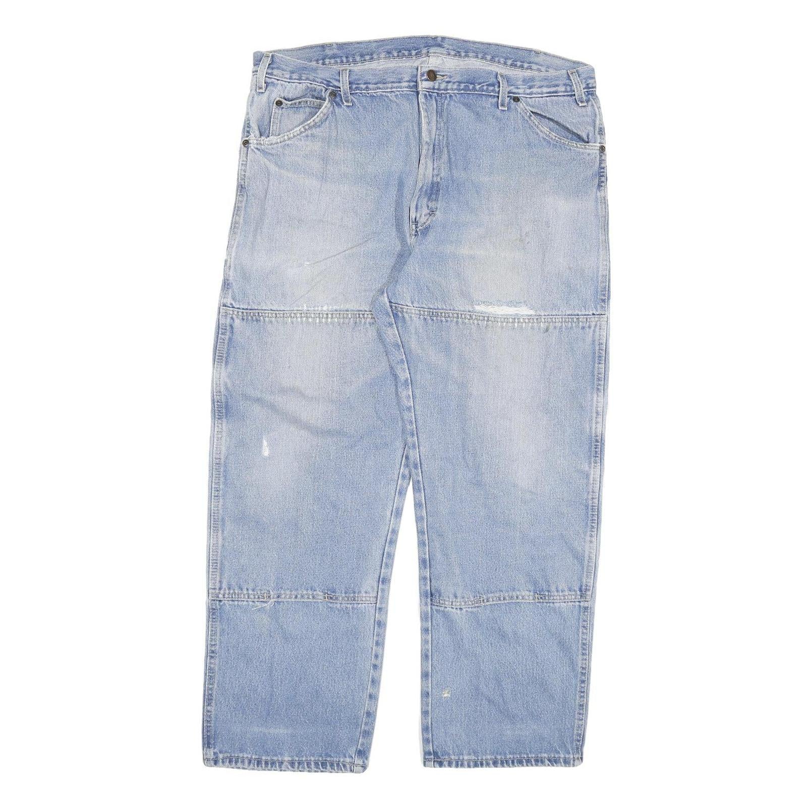 DICKIES Mens Relaxed Light Blue Denim Jeans W40 L30 Zip Closure Comfortable