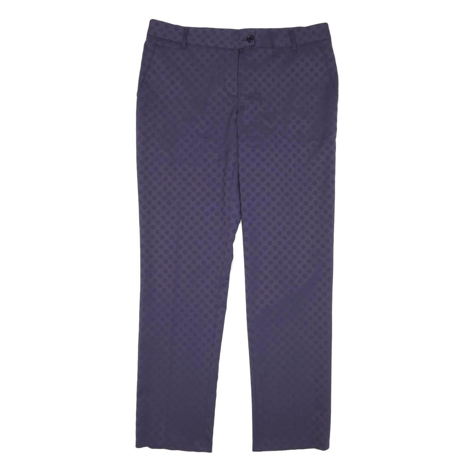 MOSCHINO Womens Cotton Blend Blue Regular Straight Trousers W34 L30 Stylish