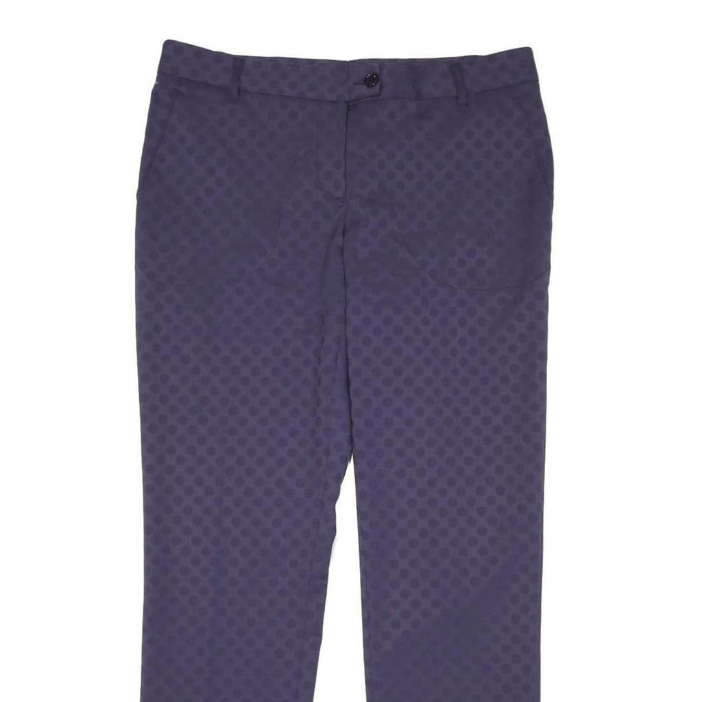 MOSCHINO Womens Cotton Blend Blue Regular Straight Trousers W34 L30 Stylish