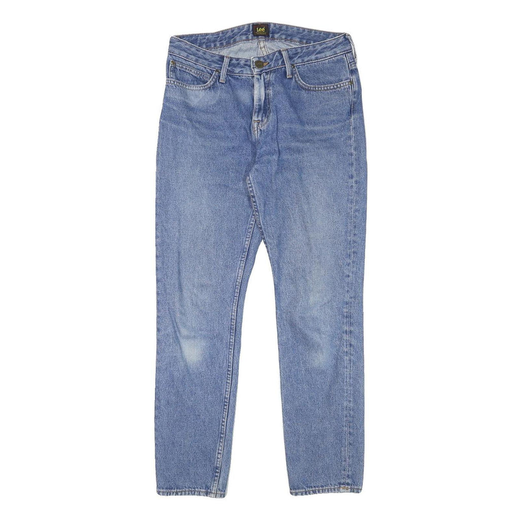 LEE Womens Slim Blue Denim Medium Wash Jeans W30 L28 Classic Zip Pockets