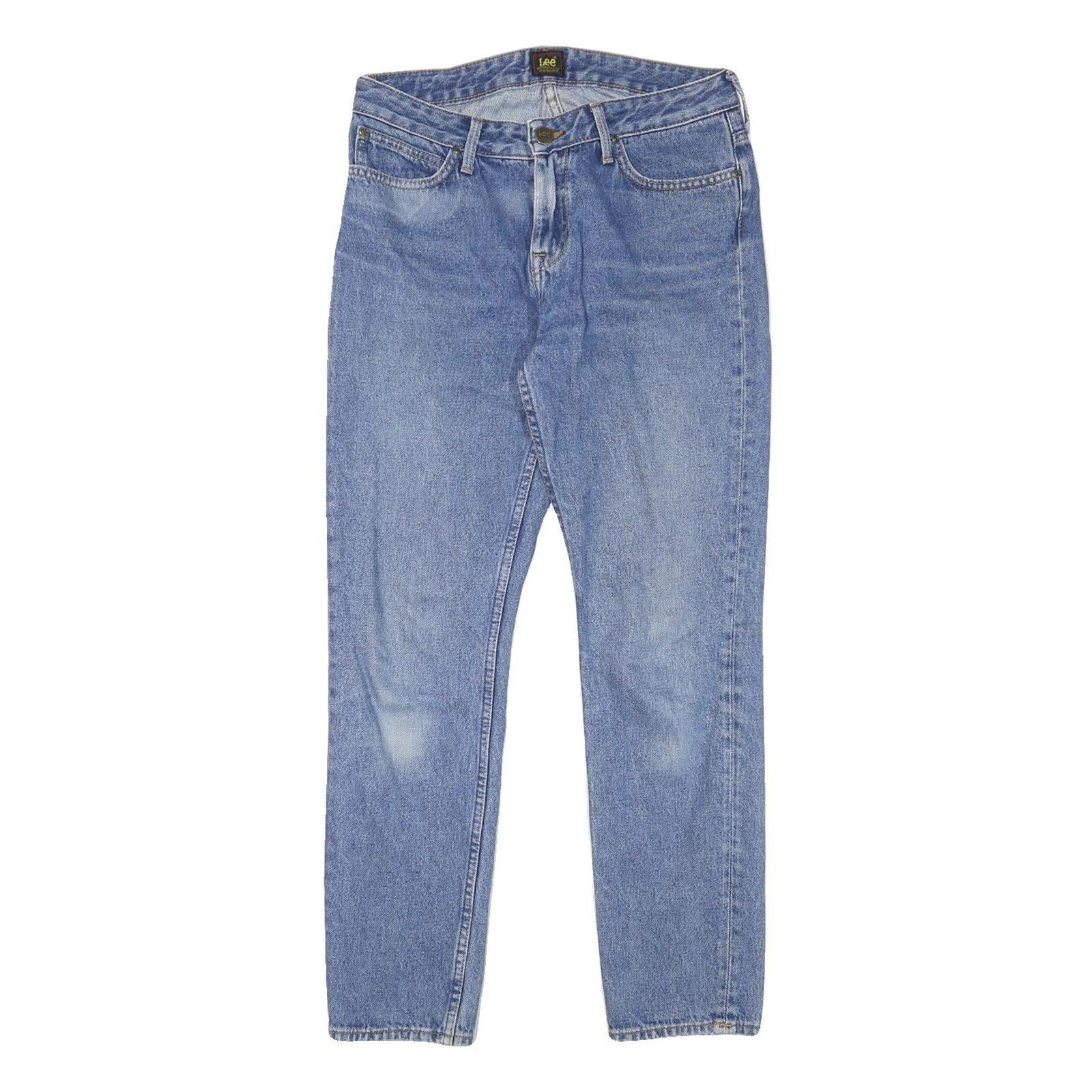 LEE Womens Slim Blue Denim Medium Wash Jeans W30 L28 Classic Zip Pockets