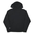CHAMPION Mens Black Hoodie M Logo Embroidered Cotton Blend Pullover