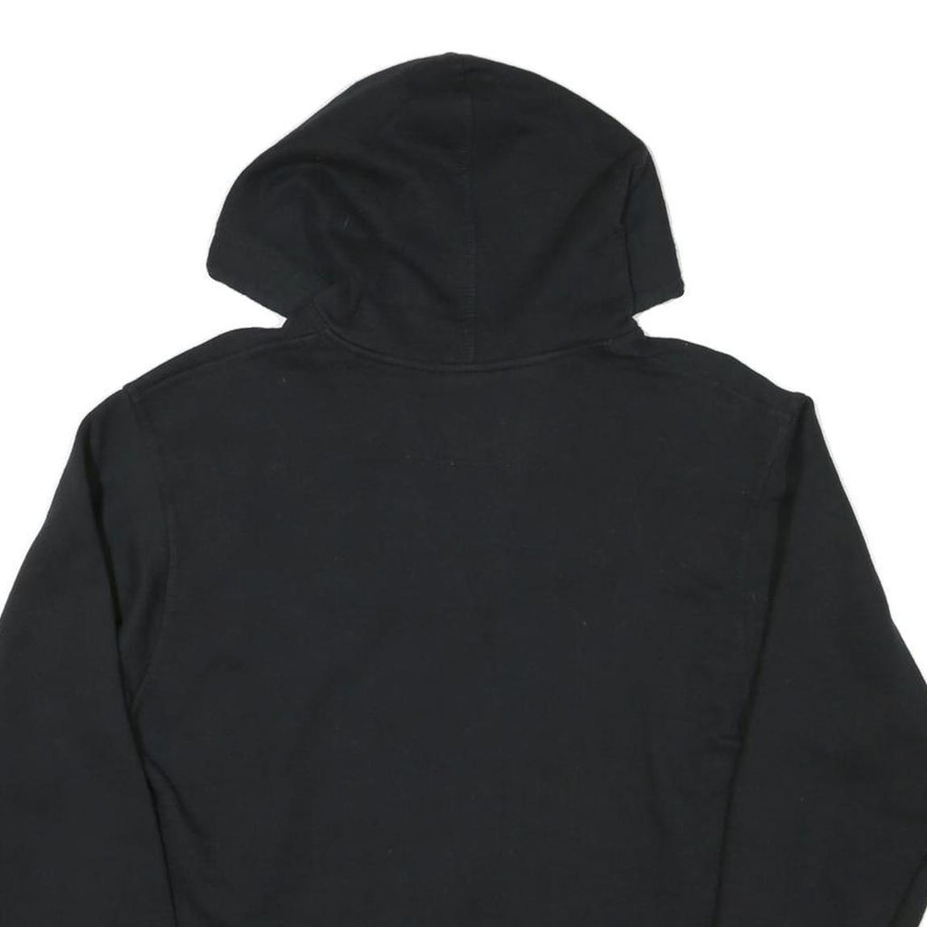 CHAMPION Mens Black Hoodie M Logo Embroidered Cotton Blend Pullover