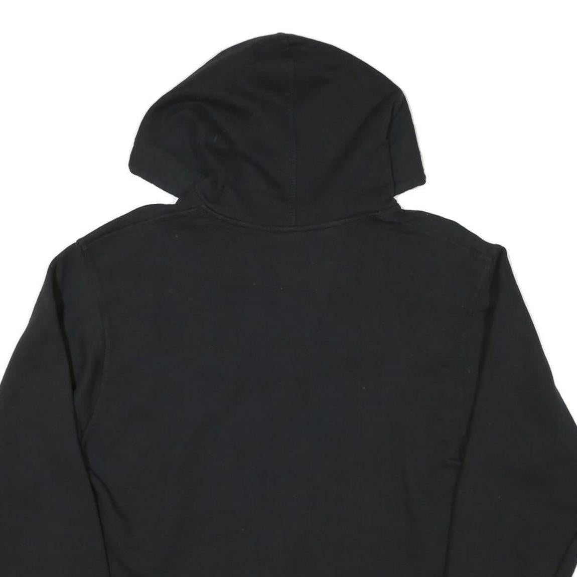 CHAMPION Mens Black Hoodie M Logo Embroidered Cotton Blend Pullover