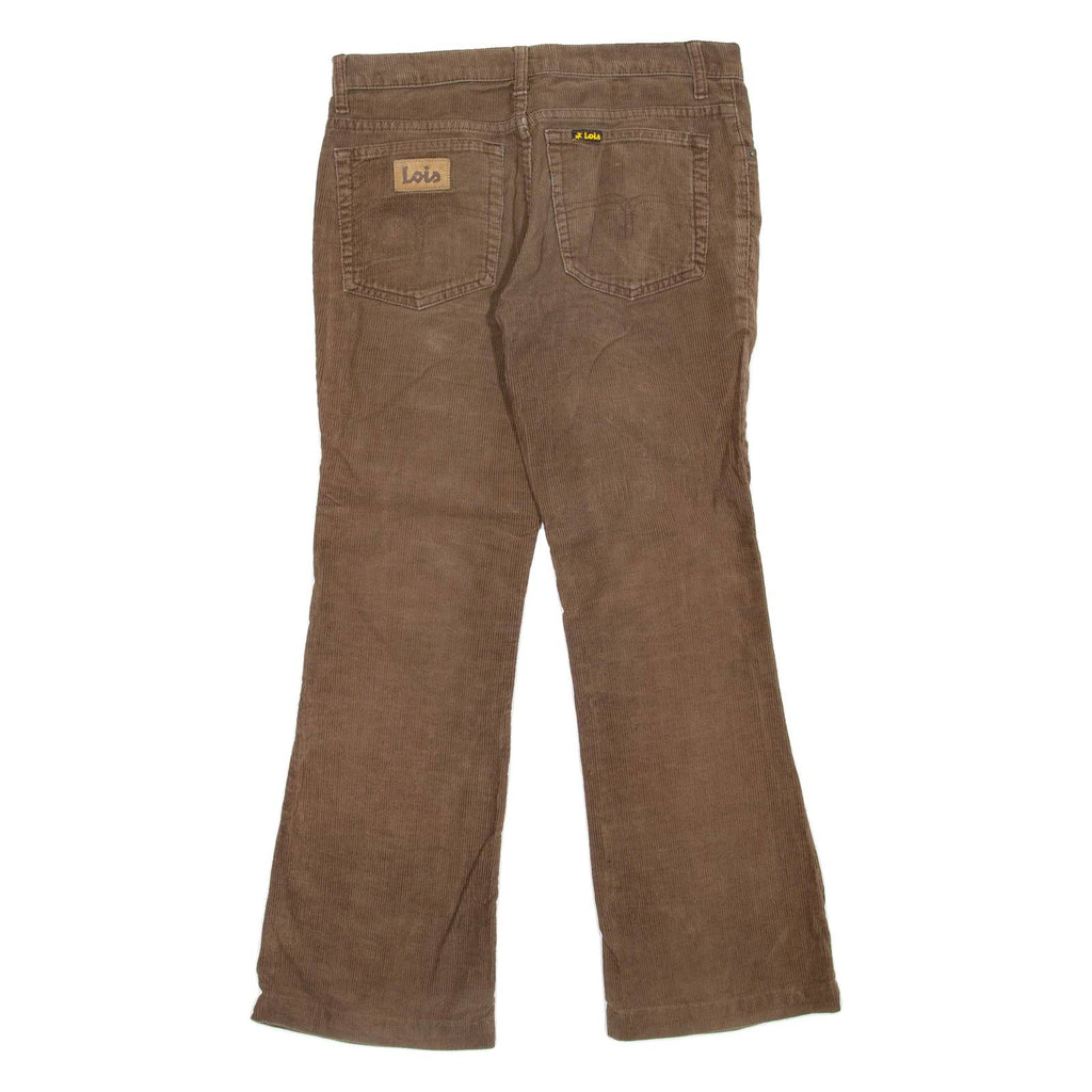 LOIS JEANS Womens Corduroy Trousers Brown Regular Flared W32 L28