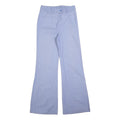 Womens Light Blue Cotton Blend Regular Fit Wide-Leg Trousers W28 L32 Zip Closure