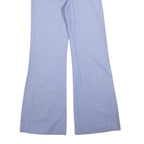 Womens Light Blue Cotton Blend Regular Fit Wide-Leg Trousers W28 L32 Zip Closure