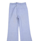 Womens Light Blue Cotton Blend Regular Fit Wide-Leg Trousers W28 L32 Zip Closure