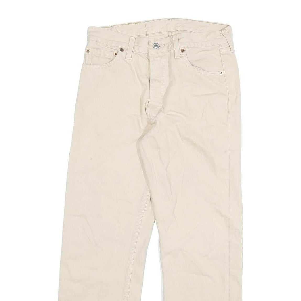 LEVI'S 501 Mens Jeans White Regular Straight Denim W28 L27 Classic Button