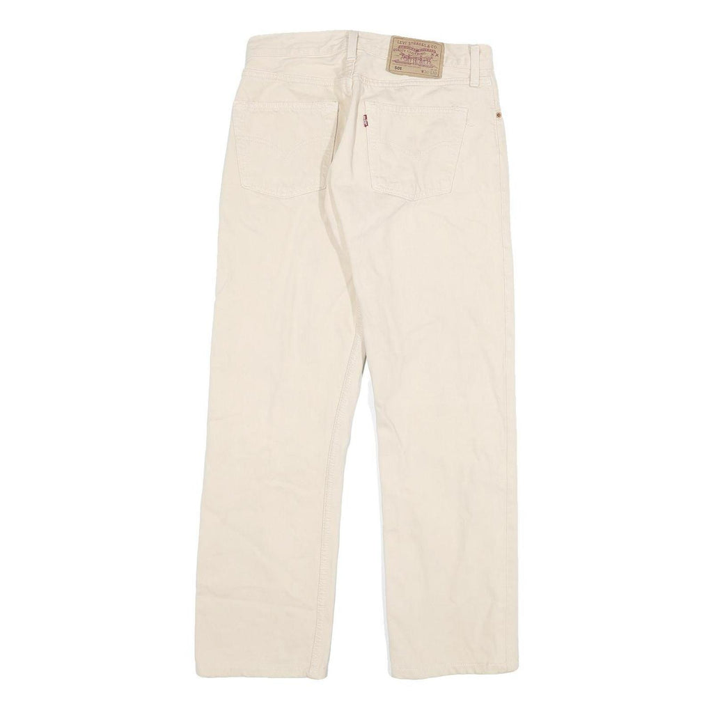 LEVI'S 501 Mens Jeans White Regular Straight Denim W28 L27 Classic Button
