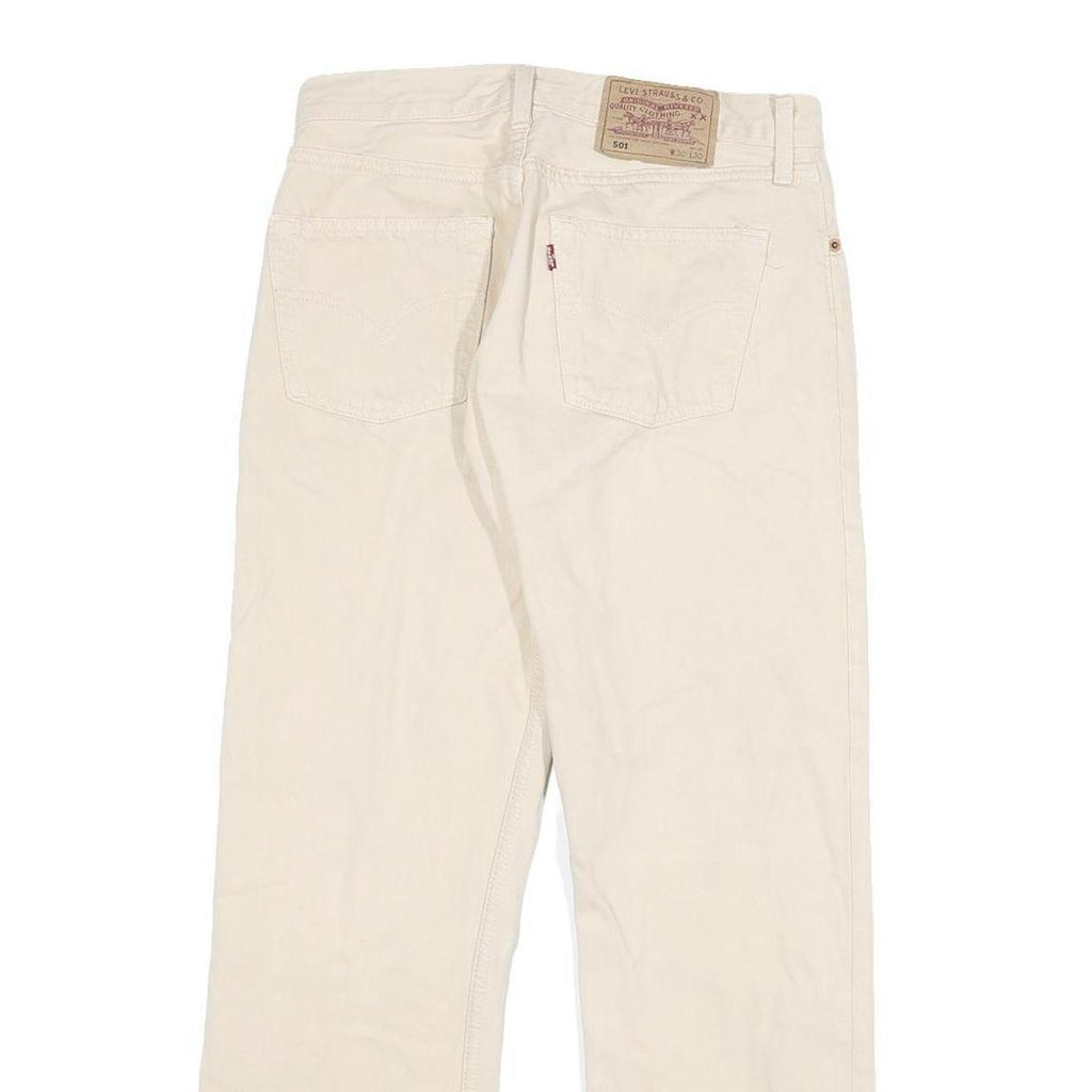 LEVI'S 501 Mens Jeans White Regular Straight Denim W28 L27 Classic Button
