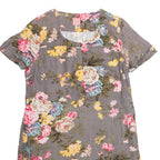 JOULES Womens Day Dress Grey Viscose Floral Short Sleeve Knee Length UK 14