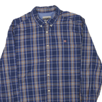 NAPAPIJRI Mens Blue & Brown Check Shirt L Button-Down Long Sleeve Cotton Blend