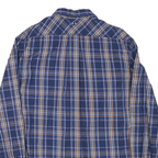 NAPAPIJRI Mens Blue & Brown Check Shirt L Button-Down Long Sleeve Cotton Blend