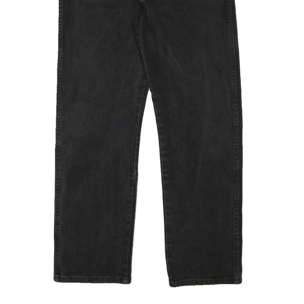 WRANGLER Mens Black Regular Denim Rinse W34 L31 Cotton Blend Zip Jeans