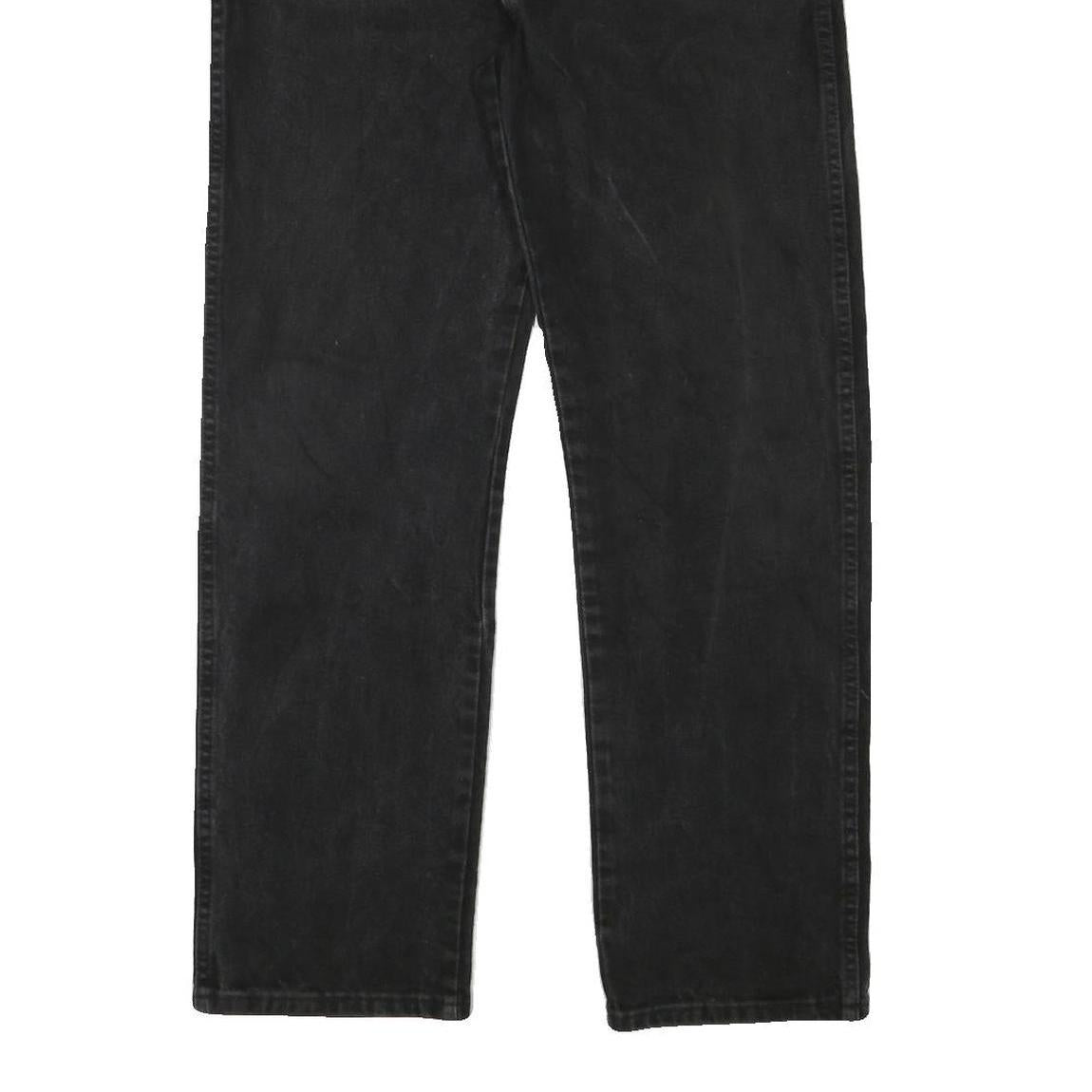 WRANGLER Mens Black Regular Denim Rinse W34 L31 Cotton Blend Zip Jeans