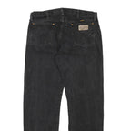 WRANGLER Mens Black Regular Denim Rinse W34 L31 Cotton Blend Zip Jeans