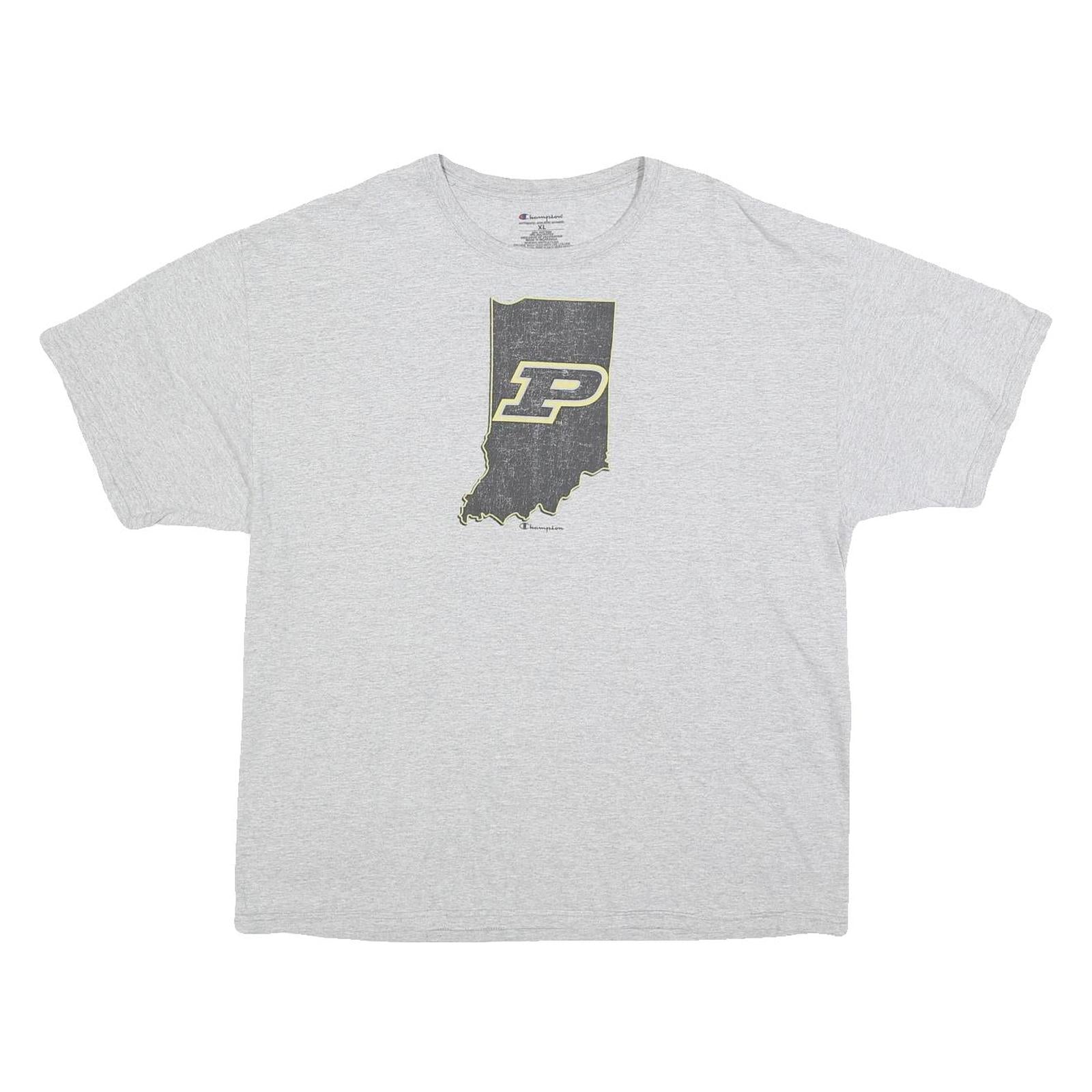 CHAMPION Mens Grey Cotton Blend Graphic T-Shirt XL Short Sleeve Crew Neck