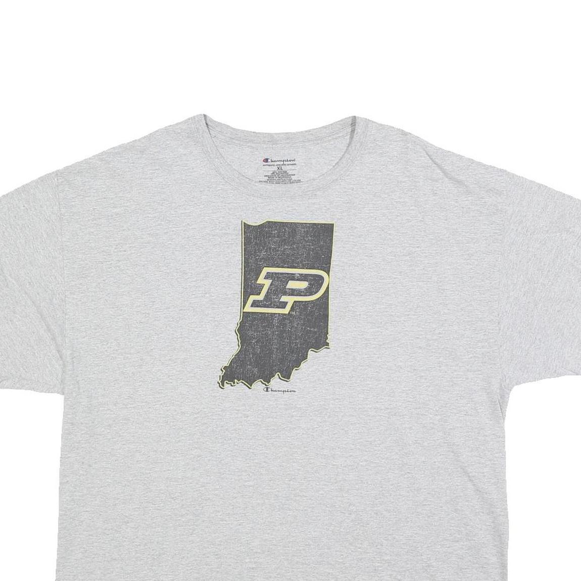 CHAMPION Mens Grey Cotton Blend Graphic T-Shirt XL Short Sleeve Crew Neck