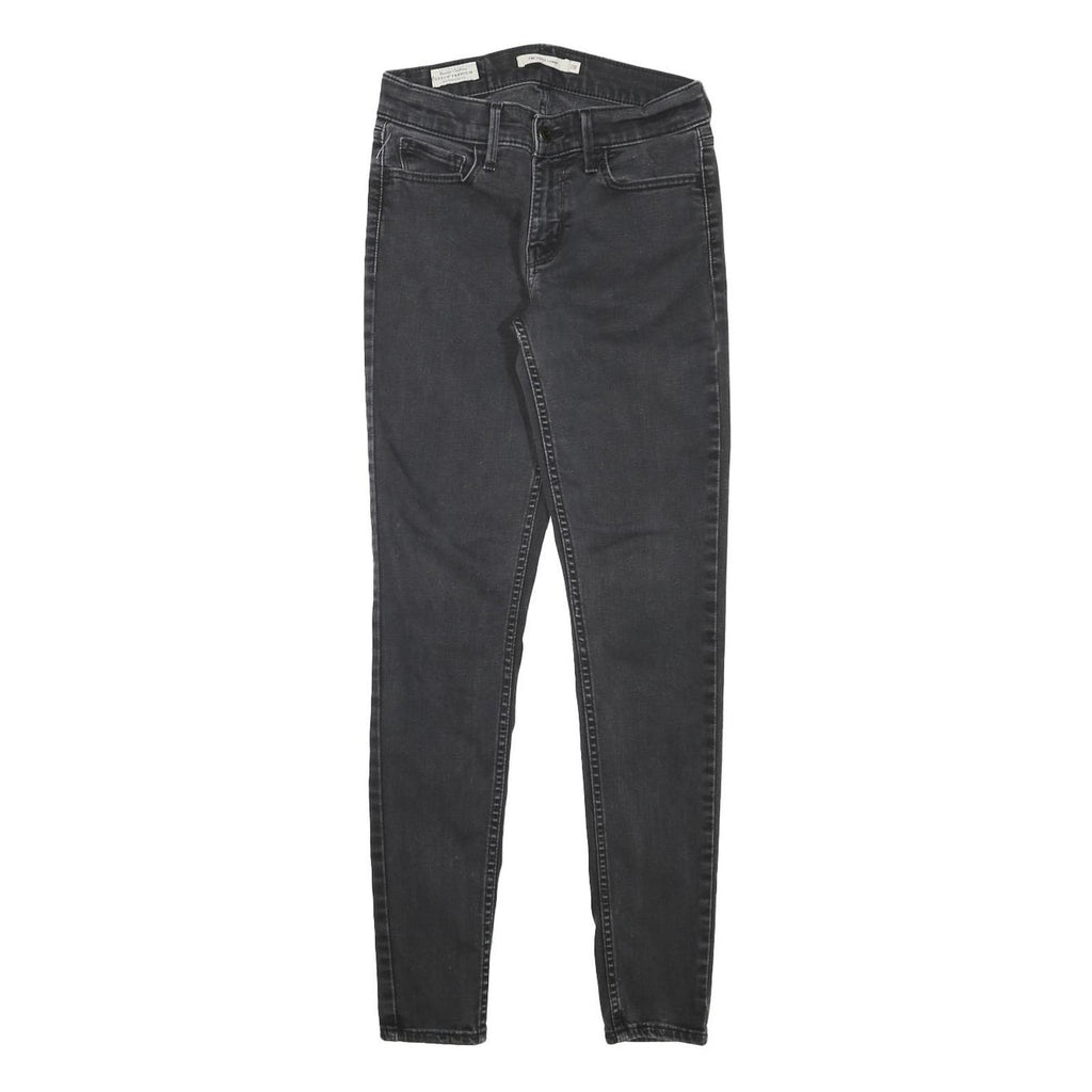 LEVI'S Womens Black Slim Skinny Denim Medium W25 L28 Zip Cotton Blend Jeans