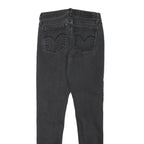 LEVI'S Womens Black Slim Skinny Denim Medium W25 L28 Zip Cotton Blend Jeans