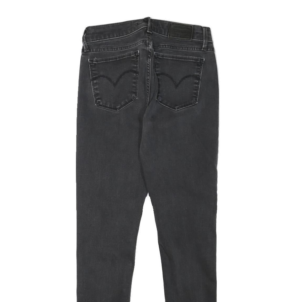 LEVI'S Womens Black Slim Skinny Denim Medium W25 L28 Zip Cotton Blend Jeans