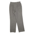 Womens Grey Regular Fit Straight Trousers W25 L27 Elastic Waist Zip Closure